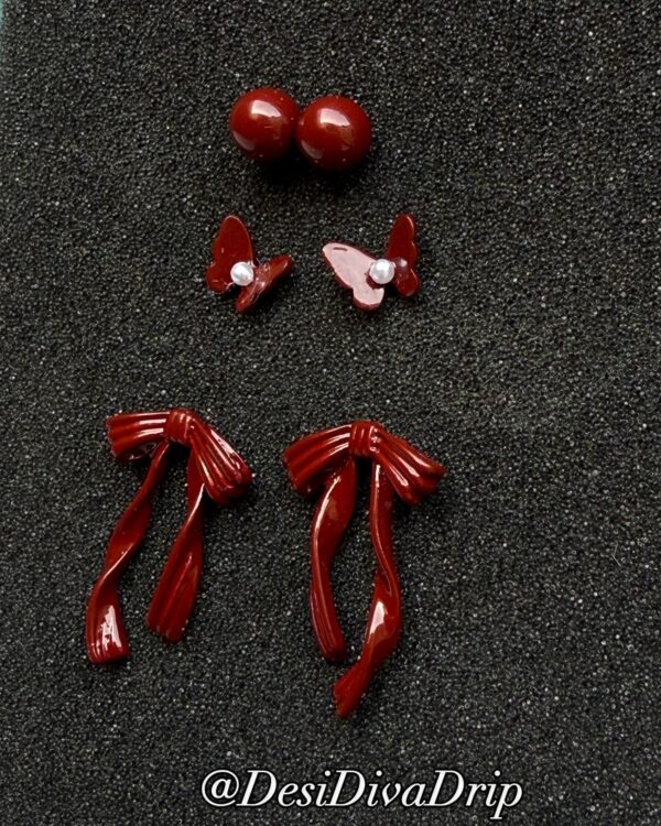 Set of Deep Red Studs - Image 2