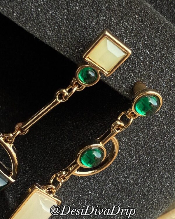 Green Drop Earrings - Image 2