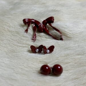 Set of Deep Red Studs