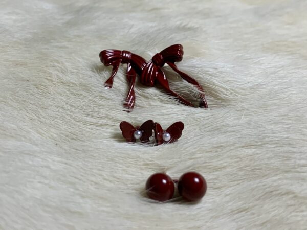 Set of Deep Red Studs