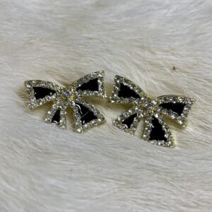 Zircon studded black bow-affair