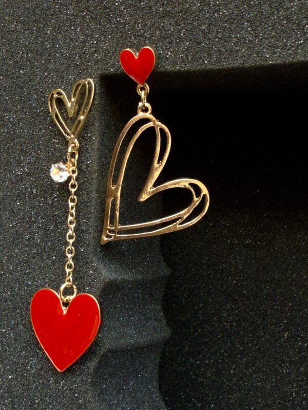 Heart drop and dangle earrings - Image 2