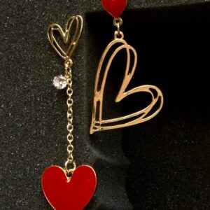 Heart drop and dangle earrings