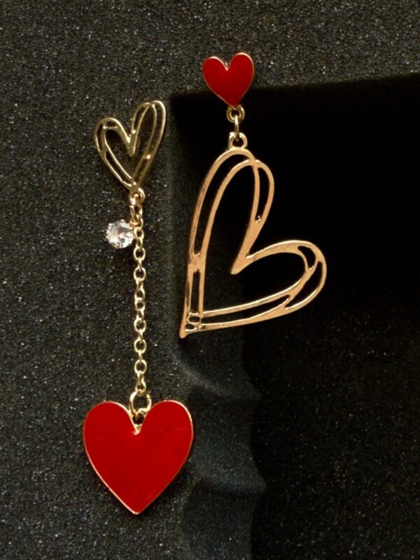 Heart drop and dangle earrings