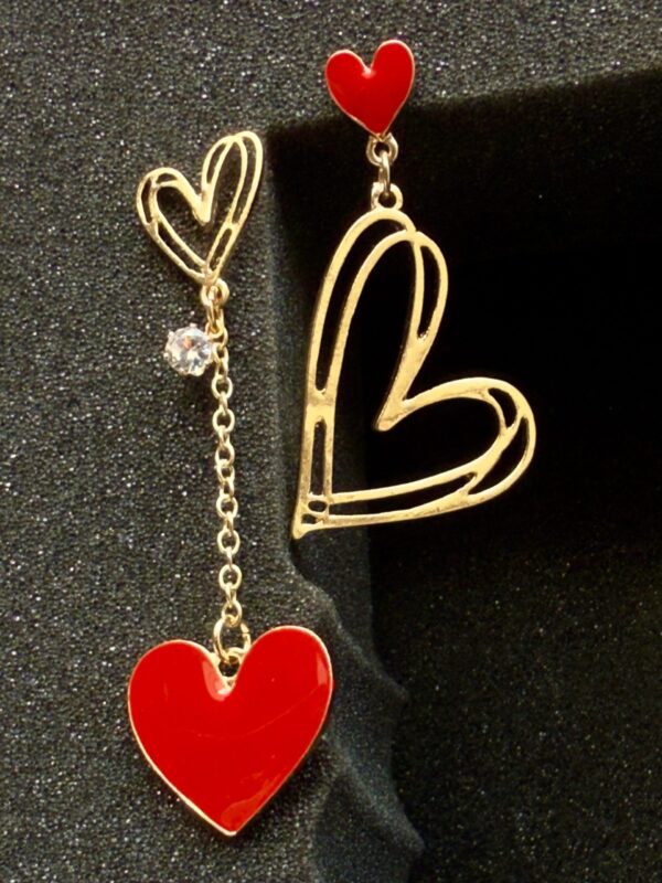 Heart drop and dangle earrings - Image 3
